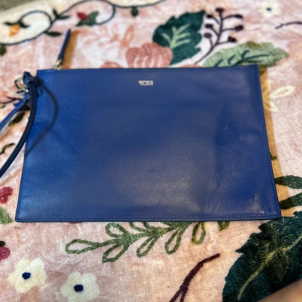 Tumi Royal Blue Leather Pouch- Make an Offer!
